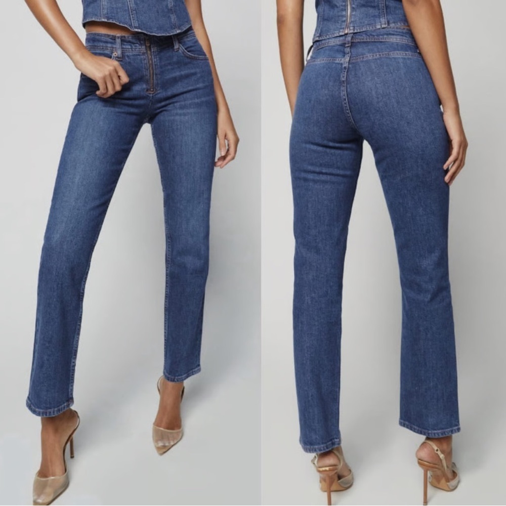 NWT Reformation Julianna Zip Mid Rise Straight Leg Jeans Sz 28